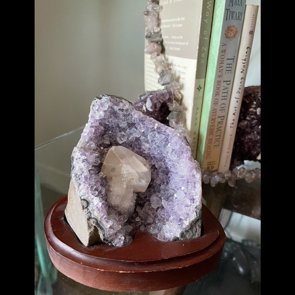 Other - Amethysts on wooden stand